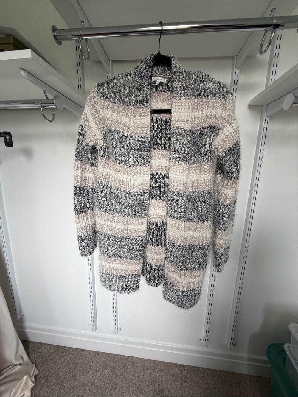 Maurices Striped cardigan in Cream and Gray